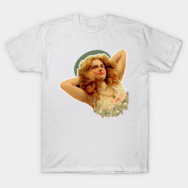 Dreamy Girl -Vintage Lying Girl T-Shirt by Marccelus